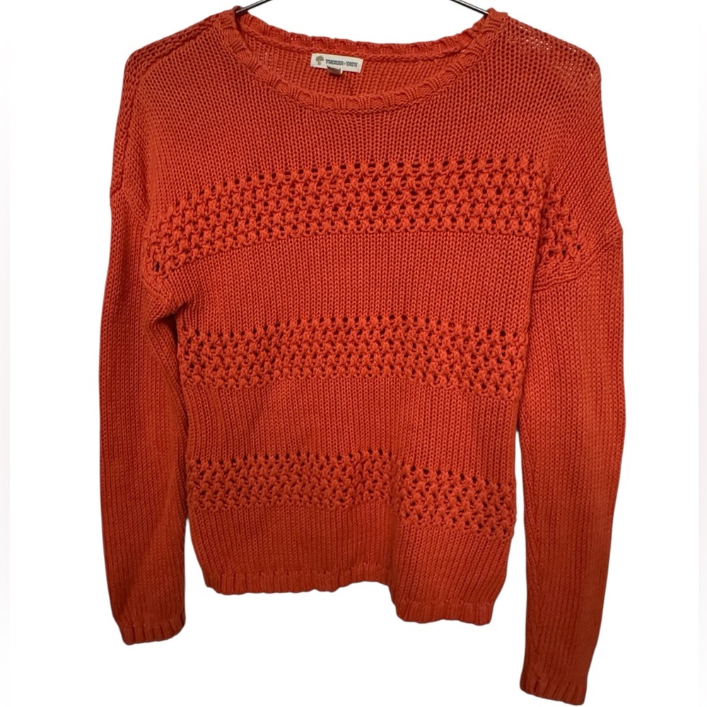 Tucker + Tate Vibrant Orange Crew Neck Sweater Girls XL 16 MINTY